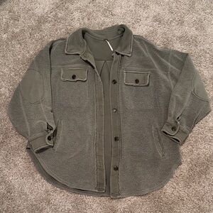 Free People - Cozy Green Fleece Jacket